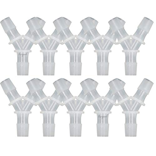 plastic 9/16" Y shape 3 way barbed connector for air hose, water pipe pp polypropylene barb fitting. (Pack of 10 pcs) - style: 10pcs, 9/16" O.D.