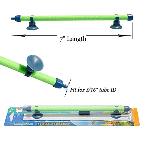 Quickun Aquarium Air Stone Bubble Wall Tube Oxygen Diffuser Bar Decor Accessory for Fish Tank 7 Inch Length,2PCS - color: Fluorescent Green, size: 7 inch