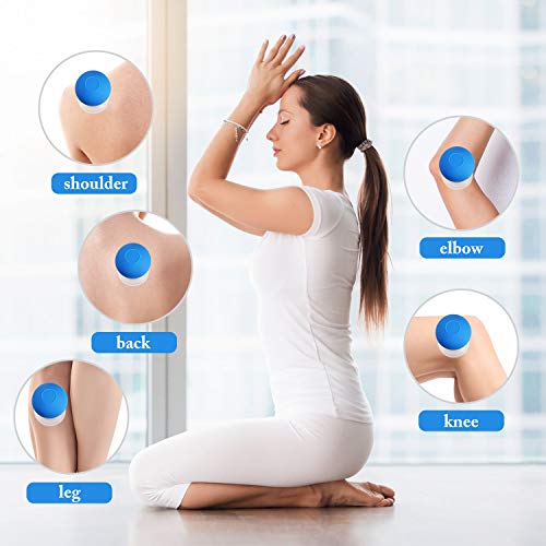4 Pieces Glass Cupping Set Glass Silicone Cupping Cups Massage Vacuum Suction Cupping Cups for Body Face Leg Arm Back Shoulder Muscle and Joint Pain (Blue) - color: Blue