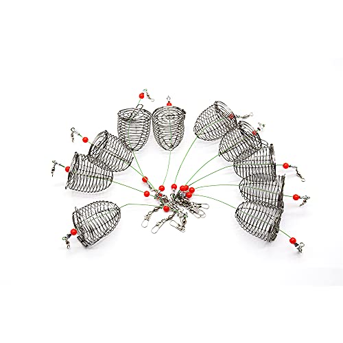 NA 10 PCS Carp Fishing Bait Trap Cage Stainless Steel Fishing Trap Lure Cage Basket Feeder Holder Fishing Gear Tackle Accessories Trap Dia: 3.5CM/4.0CM/4.6CM Available