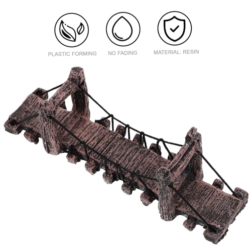 balacoo Aquarium Landscaping Ornaments Large Resin Rope Bridge Fish Tank Decorations Easy to Clean for Home/Office Decor Random