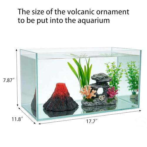 Aquarium Decorations Cave Fish Tank Accessories Volcano Decor (Medium)