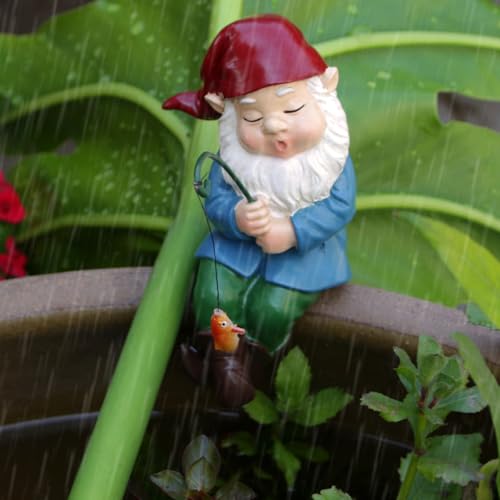 Fishing Gnome, Christmas Resin Sitter Statue, Aquarium Fish Tank and Garden Pond Edge Ornament, Christmas Shelf Decorations - color: Gnome