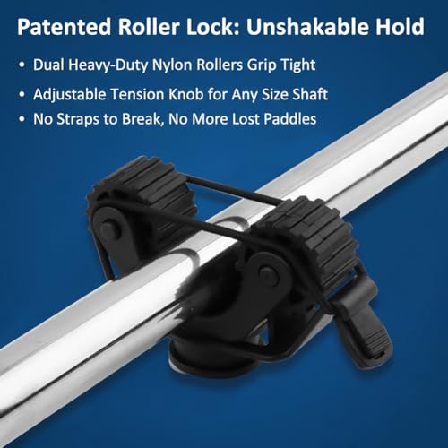 2Pcs Adjustable Kayak Paddle Holder with Dual Heads – Universal Track Mount for Paddles, Fishing Rods & Nets – Kayak Fishing Accessories
