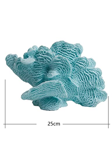 HAUCOZE Coral Decor Ocean Sculpture Statue Modern Home Art Table Centerpiece Gift for Living Room Bookshelf Polyresin 9.4 Inch