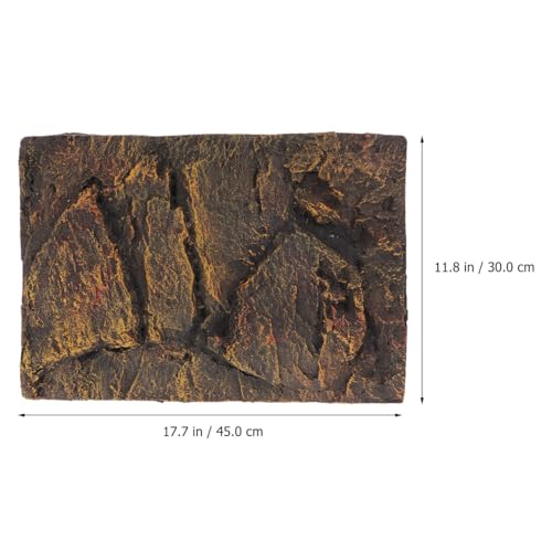 Kisangel 3D Reptile Tank Background Board Pu Material Turtle Habitat Decoration for Terrarium Aquarium Wall 17.71X11.81X1.37In Durable Reptile Habitat Backdrop - color: Dark Brown