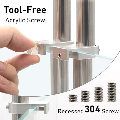 LINLAN Aluminum Alloy Aquarium Clamp with Anti-Overflow Groove for Filter Inlet and Outlet Pipes in 16/22mm (5/8" i.d.) Rimless Aquariums - size: for 16/17mm Lily Pipes-2PCS