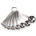Measuring Spoons: U-Taste 18/8 Stainless Steel Measuring Spoons Set of 9 Piece: 1/16 TSP, 1/8 TSP, 1/4 TSP, 1/3 TSP, 1/2 TSP, 3/4 TSP, 1 TSP, 1/2 tbsp & 1 tbsp Dry and Liquid Ingredients - size: XL-9 pcs