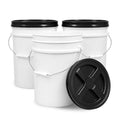 ePackageSupply 5 Gallon Bucket - Food Grade Bucket with Airtight Gamma Seal Screw-On Lid, BPA-Free, Heavy-Duty 90 Mil HDPE Plastic, Bulk Storage, Durable Container, Made in USA, White/Black, 3 Packs - color: White/Black, size: 3 Packs