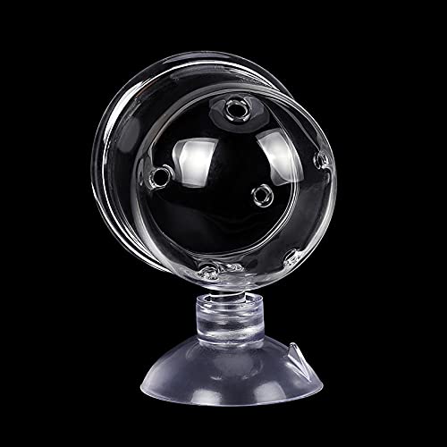WEAVERBIRD Aquarium Crystal Glass Cone Feeder Red Worm Fish Tank Plant Shrimp Feeder Punch Cup Fish Feeding Cup with Suction Cup, 2 Pack