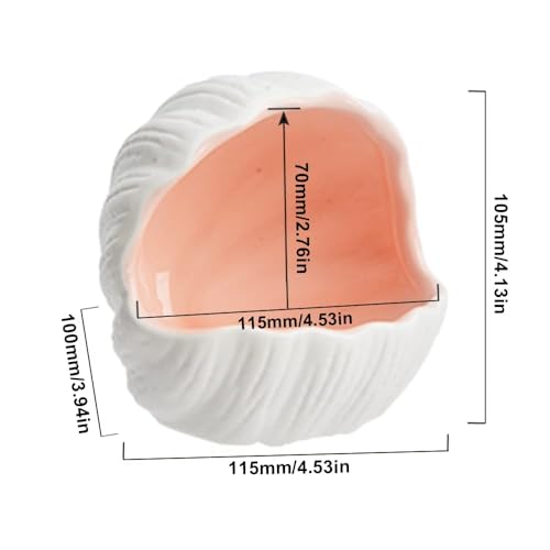 AnRui Cute Aquarium Decorations Ceramic Conch Shell-Shaped House Thematic Betta Fish Tank Accessory Decor Ornament Hideout Cave for Fish Playing or Hiding, Pink