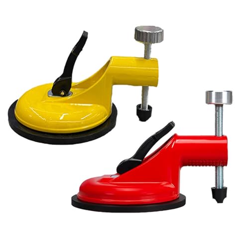 Adjustable Height Setter - 2026 Upgraded Pro Countertop Alignment Clamps, Suction Cup Level Adjustable Screw Scale Knob Tile Leveling Tool, Floor Gap Fixer Tool - Pack of 2 Red Yellow - color: Red Yellow