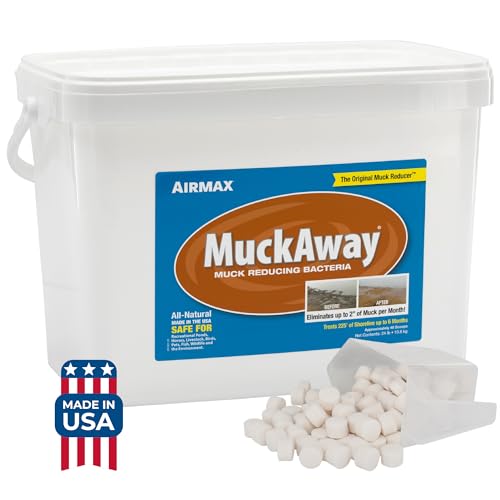 Airmax MuckAway Natural Beneficial Bacteria for Outdoor Ponds & Lakes, Muck, Sludge & Noxious Odor Solution, Easy to use Enzyme Tablets, Cleaner Beach & Shoreline, Fish, Pet & Wildlife Safe, 48 Scoops - size: 48 Scoops