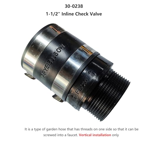 30-0238 Inline Check Valve(1.5 Inch,1 Pack)