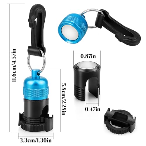 2PACK Scuba Regulator Hose Holder, Magnetic Adjustable Octopus Holder Octo Tank Retainer with Clip, Installs to Your BCD Easily! - color: Blue