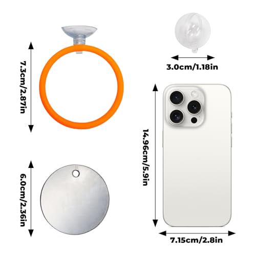 Beta Fish Aquariums Accessories, 1 Fish Mirror with Floating Ball & 2 Exercise Training Ring Toys, Fish Feeding Ring, Betta Fish Toys Set for Tank, Enrichment Toys for Fish - color: orange ring
