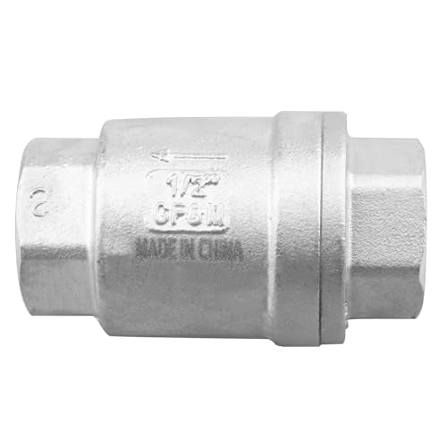 1/2 Inch Vertical Check Valve SUS304 Spring Loaded Check Valve in-line Low Cracking Pressure CF8M WOG 1000 - size: 0.5 Inch, style: Spring