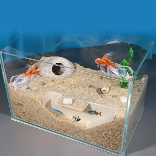 Aquarium Undergravel Fish Tunnel Cave, White, Modern Style 7 - color: White, style: Style 7