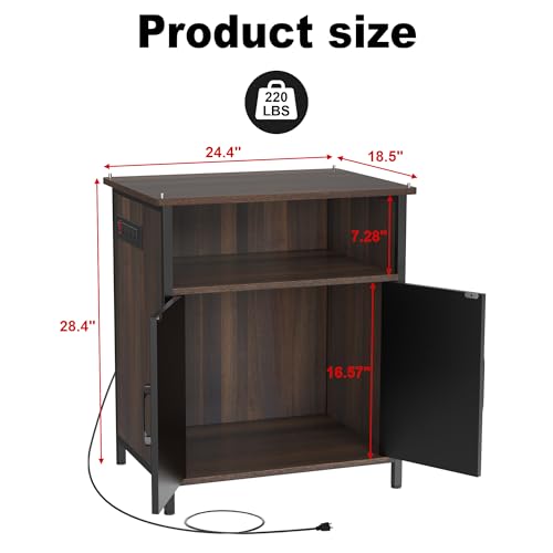 GDLF Terrarium Stand Reptile Tank Stand with Accessories Storage and Power Outlets for 24”Wx18”D Reptile Terrarium - color: Black, size: 24" x 18"