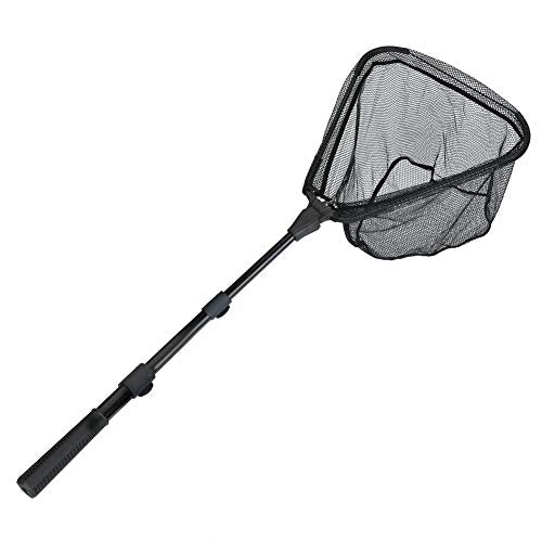 RESTCLOUD Fishing Landing Net with Telescoping Pole Handle, Fishing net Freshwater for Kids Men Women, Extend to 40-63 Inches - style: H: Aircraft-grade Aluminum Handle, 63" Full