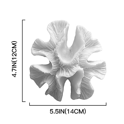 Tirifer Pack of 2 White Coral Decor, White Coral Reef, Faux Coral Decor Faux Coral Decor Resin Coral Décor Beach Home Ornaments for Beach House Decorative Coral Pieces for Aquariums Fish Tanks