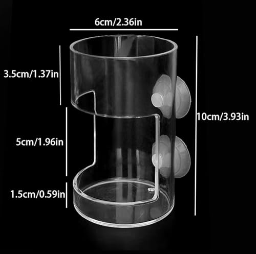 2 Pcs Fish Tank Feeding Tray with Suction Cup, Acrylic Feeding Tube Fish Food Holder, Automatic Fishing Feeder Aquarium Tank Divider Supplies, Breeder Box for Aquarium Accessories (Mix) - color: Mix