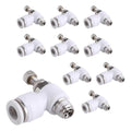 10Pcs Push to Connect Air Flow Control Valve, White 5/16in Tube OD x 1/8" Male Thread 90 Degree Elbow Speed Control Valve Pneumatic Connector Quick Fittings - size: Male Thread G1/8 x White_Standard (10pcs)
