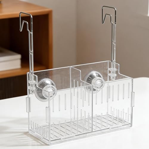 Hydroponic Plant Holder – Transparent Double-Hook Aquarium Holder, Adjustable Acrylic Aquatic Plant Planter, Durable Plants Rest, Underwater Vine Moss Decoration for Aquarium Corner - size: Double grid