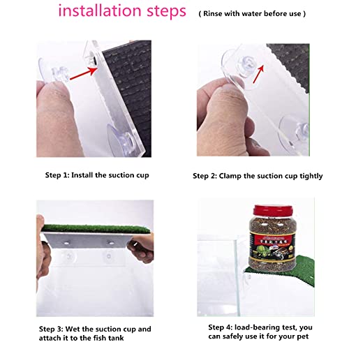 alfyng Small Turtle Resting Basking Platform, Simulation Grass Turtles Ramp, Lawn Tortoise Climbing Ladder Resting Terrace Turtle Dock Floating Décor for Reptile Frog Terrapin - size: S