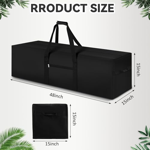 48 x 15 x 15 Inch, 176 L Extra Large Duffle Bag Camping Tent Storage Bag Heavy Duty Waterproof Sports Equipment Carrying Case for Tent Pole Travel Canopy Hammock Tripod Fishing Outdoor Moving - color: Black, size: 48 x 15 x 15 Inch, 176 L