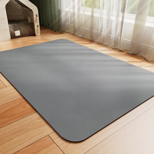 HotLive Dog Food Mat - Absorbent Cat Mat for Food and Water, No Stains Pet Feeding Bowl Mat, Easy to Clean Pet Placemats, Quick Dry Dog Water Dispenser Mat for Messy Drinkers | Dark Grey 12"x 19" - color: Dark Grey, size: 12"x19"