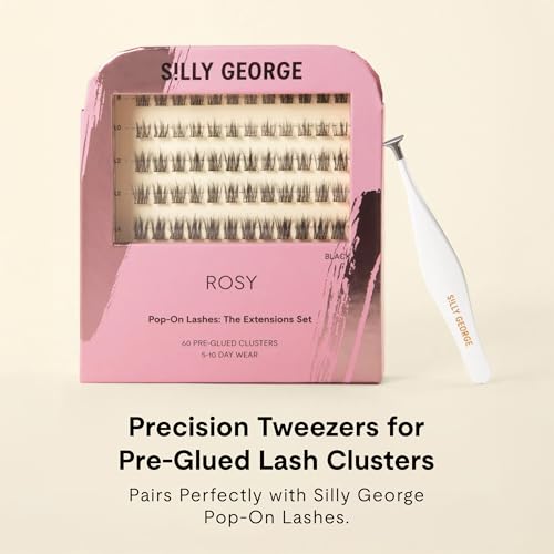 Silly George The Hammerhead Lash Tweezer – Precision Applicators for Silly George Clusters & Other Faux Lashes, Patented Parallel Clamp for Even Cluster Pickup, Flat Closure, Non-Slip Handle