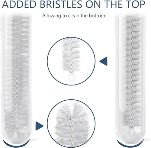 Ixiaoyoo Straw Cleaner Brush Set, 12-Piece 11.8 Inch Long Botthle Cleaning Brush, Nylon Tube Brush Kit for Straws on Tumbler, Water Bottle, Sippy Cup and Pipes, Tubes or Tea Pot Spout - color: 11.8 Inch White Cleaning Brushes