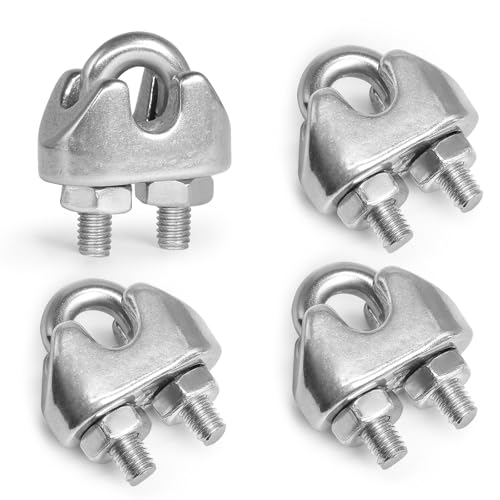 12pcs M2 Wire Rope Clamp, 1/16 inch Cable Clamps Stainless Steel Wire Rope Clips - size: M2