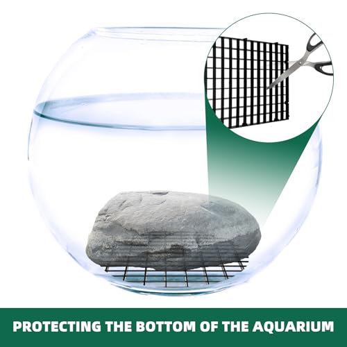 soujkooy 8Pcs Fish Tank Divider, 5.9x11.8in/15X30cm Aquarium Filter Bottom Divider Plastic Grid Tray Egg Crate, Fish Tank Bottom Isolation with 10 Sucker Clips and Bracket Ties