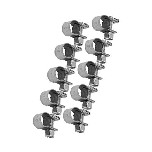 10pcs Stainless Steel Hose Clamps – Adjustable 6-20mm Fuel Line Pipe Clips for Air, Water, Silicone & Fuel Hoses (7-9Mm) - size: 7-9Mm
