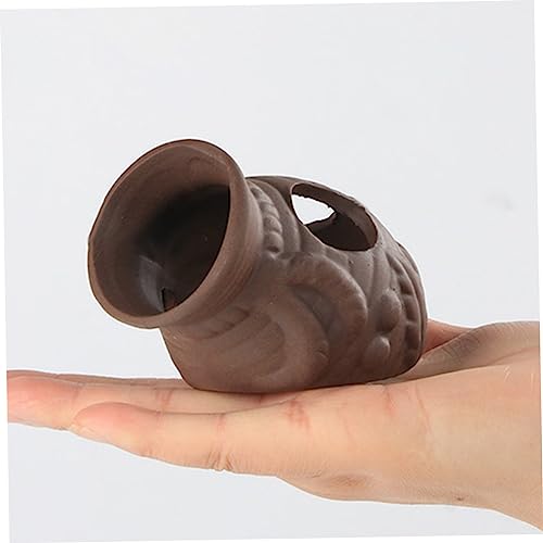 FOMIYES 3pcs Fish Breeding Pots Aquarium Adornments for Shrimp Fish Brown Pottery Hiding Decorative Functional for Aquatic Environments