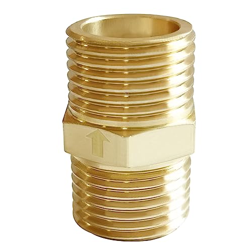 Joywayus Brass Check Valve 1/2" Male to 1/2" Male Thread One Way Non Return Backflow Preventer Check Valves (Pack of 2) - size: Male to Male