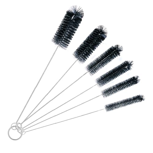 Straw Cleaner Brush Set,6 Piece 12" Long Pipe Tube Bottle Brushes for Cleaning Narrow Neck Bottles,Coffee Maker,Glass Cups - size: 12 inch large diameters set (6pcs)