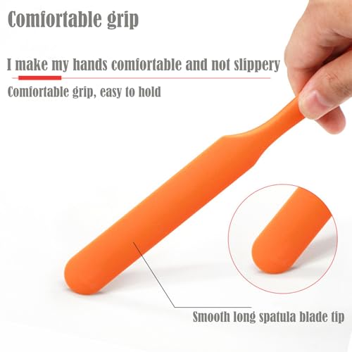 8 Pack Small Silicone Spatulas Bulk,Heat Resistant Kitchen Tools for Baking, Cake Icing, Resin Craft Long Handle Jar Scraper Ideal for Hard Wax Inclined Waxing Stick 8 Vibrant Colors