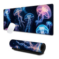 Glowing Jellyfish Large Gaming Desk Mat,Rubber Non-Slip Ethereal Underwater Marine Life Mouse Pad,31.5x11.8x0.12in Extended Ocean Mousepad,Game Lover Mice Pads Gifts,Office Home Deskmat Decor - color: Jellyfish