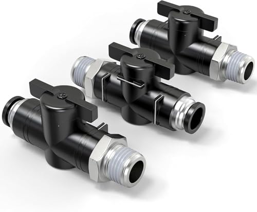 TAILONZ PNEUMATIC 1/2 Inch Tube OD x 1/4 Inch NPT Thread Ball Valve Air Flow Control Valve Push to Connect Fitting BVC-1/2-N2（Pack of 1） - size: 1/2"OD x 1/4"NPT/1PCS