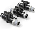 TAILONZ PNEUMATIC 3/8 Inch Tube OD x 1/8 Inch NPT Thread Ball Valve Air Flow Control Valve Push to Connect Fitting BVC-3/8-N1（Pack of 1） - size: 3/8"OD x 1/8"NPT/1PCS