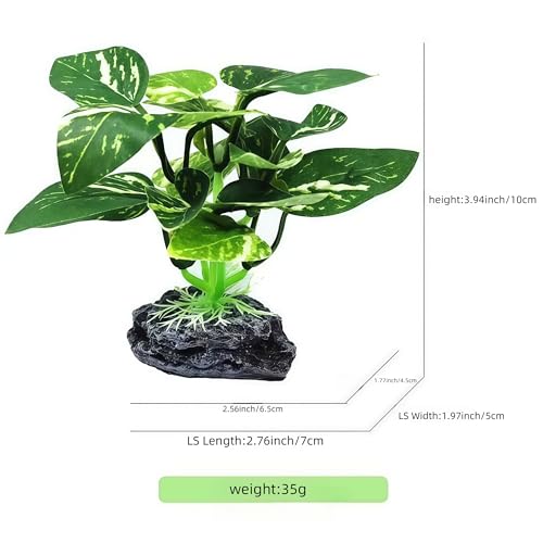 JGbaby Artificial Aquarium Plants,Fish Tank Decorations Betta Leaf Hammock 4in Realistic Silk & Plastic Plants, Hideout Decor for Betta. Goldfish,Reptiles,Small Tanks (Green Type-D) - color: Green Type-d, size: 4 inches
