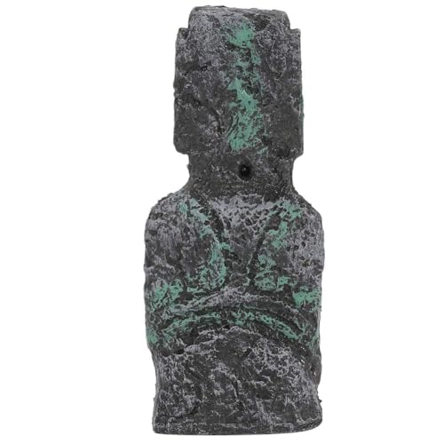 Easter Island Head Statue, Aquarium Fish Tank Ornament Home Desktop Decoration Accessories Fish Tank Aquarium Decoration(18)