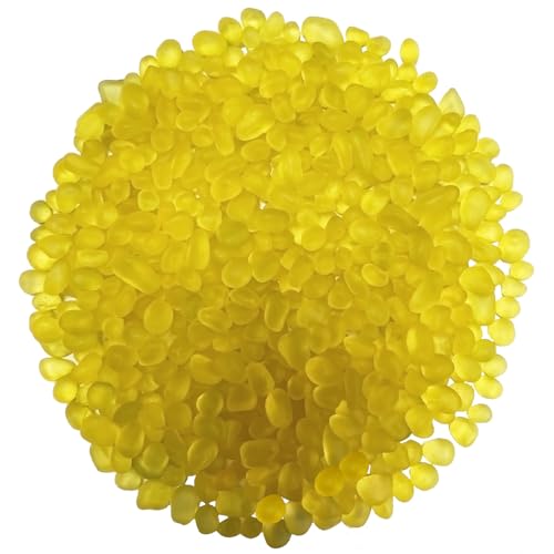 Yellow Glass Stones, 0.85LB/385g Glass Rocks for Vase, Aquarium Pebbles for Fish Tank, Sea Glass Rocks for Vase Filler Craft - color: Lemon Yellow
