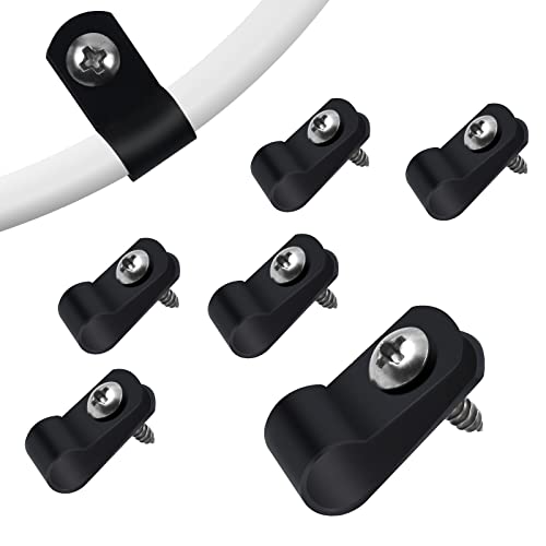 RGBZONE 120Pcs 1/4 Inch Black R-Type Cable Clips with Screws, Nylon Plastic Wire Clips for Indoor Outdoor Electrical Wire Cord Management (6.4mm, 1/4 Inch) - color: Black, size: 1/4 Inch