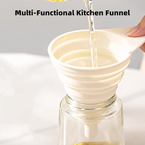 Silicone Collapsible Funnel for Kitchen Use,2Pack - Small and Large, Food Grade Foldable Funnel Set for Powder, Liquid Transfer, Oil Change, Cooking, Water, Juice, Drink & Filling Bottles, Black - color: Black, 2Pack