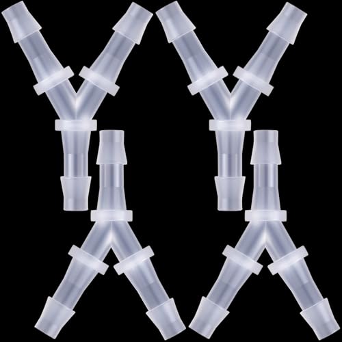 PAGOW 4 Pcs Hose Barb Fitting, 3/16" Plastic Hose Barb Tee 3 Way Y Shape Barbed Fitting for Air Line Tubing Pipe, Oxygen Tubing Pipe, Household Fuel, Gas, Water - size: 3/16" (4 Pcs)