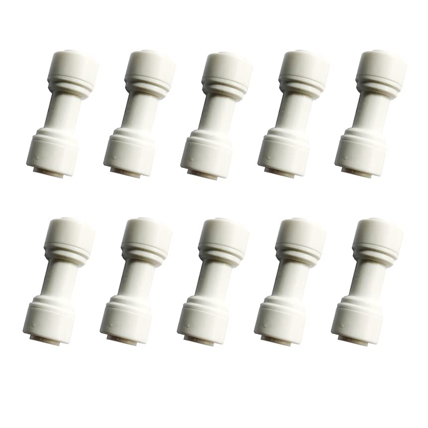 Food-Grade Quick Connector Push-In Tube Fitting,5/16" to 1/4" O.D. Reducing Straight Push to Connect part for Reverse Osmosis Water Filter Purifier (Pack of 10) - style: straight union 5/16" x 1/4"